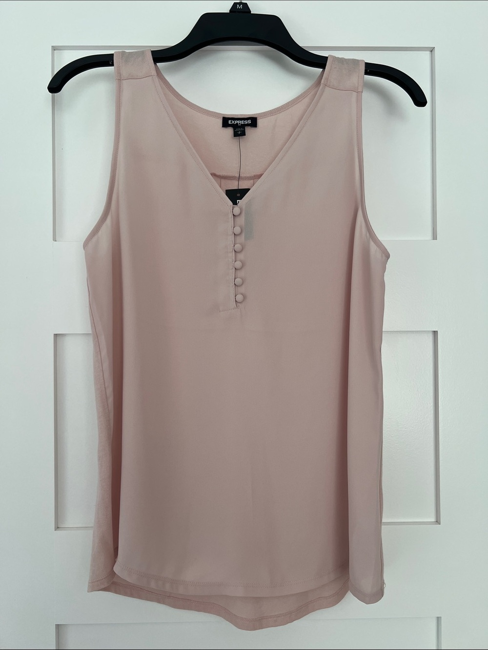 Express Sleeveless V-Neck Camisole in Blush Pink